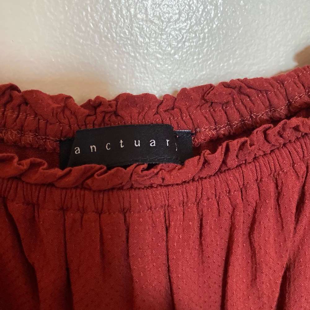 Rust cold shoulder blouse - Picture 3 of 3